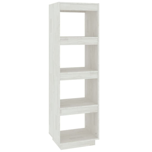 Book Cabinet Room Divider White 40x35x135 Cm Solid Pinewood