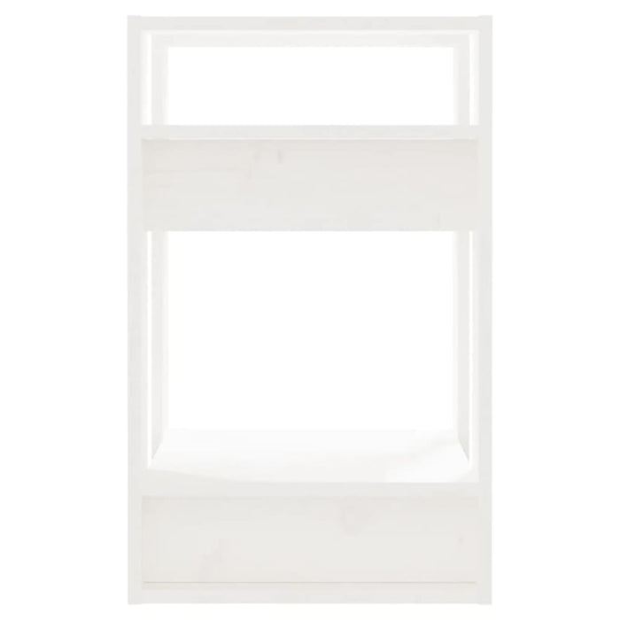 Book Cabinet Room Divider White 41x35x57 Cm Solid Wood Pine