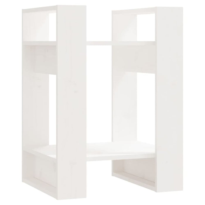 Book Cabinet Room Divider White 41x35x57 Cm Solid Wood Pine