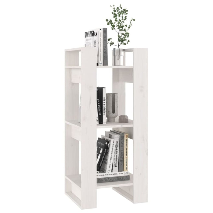 Book Cabinet Room Divider White 41x35x91 Cm Solid Wood Pine