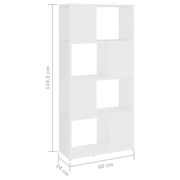Book Cabinet Room Divider White 60x24x124.5 Cm Chipboard