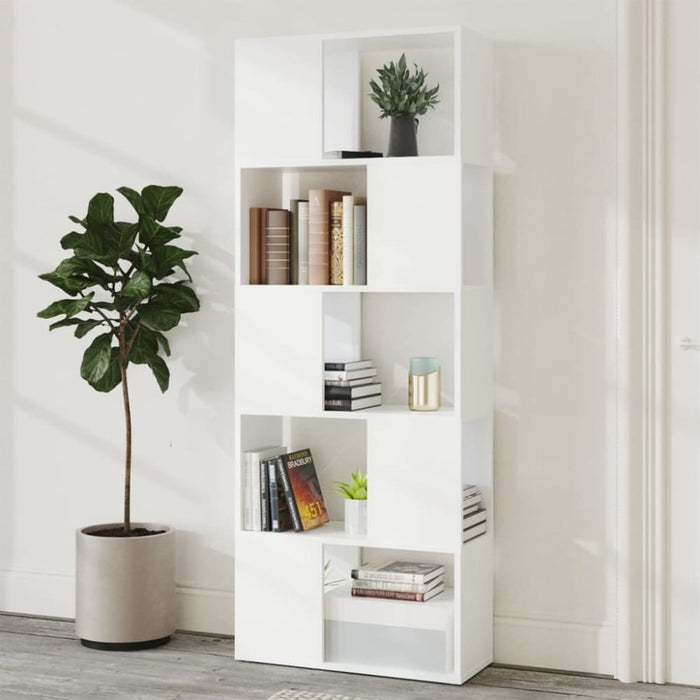 Book Cabinet Room Divider White 60x24x155 Cm Chipboard
