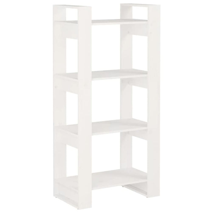 Book Cabinet Room Divider White 60x35x125 Cm Solid Wood