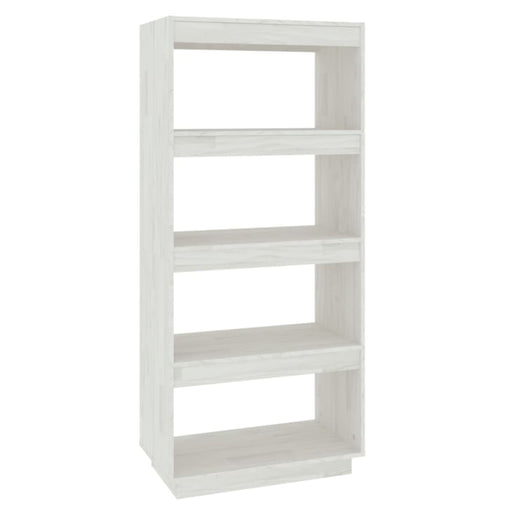 Book Cabinet Room Divider White 60x35x135 Cm Solid Pinewood