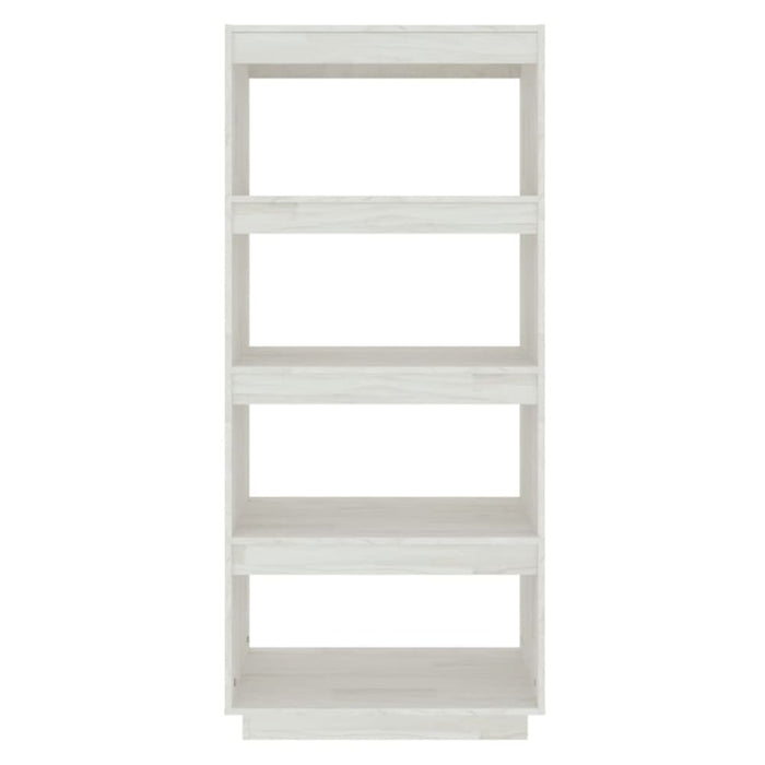 Book Cabinet Room Divider White 60x35x135 Cm Solid Pinewood