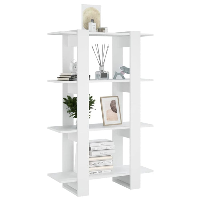 Book Cabinet Room Divider White 80x30x123.5 Cm Noopia