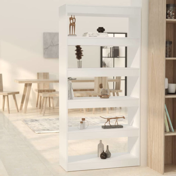 Book Cabinet Room Divider White 80x30x166 Cm Engineered