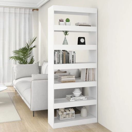 Book Cabinet Room Divider White 80x30x198 Cm Engineered