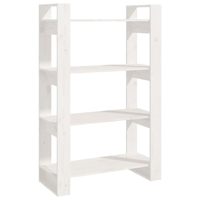 Book Cabinet Room Divider White 80x35x125 Cm Solid Wood