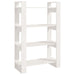 Book Cabinet Room Divider White 80x35x125 Cm Solid Wood