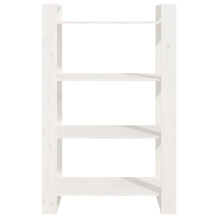 Book Cabinet Room Divider White 80x35x125 Cm Solid Wood