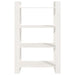 Book Cabinet Room Divider White 80x35x125 Cm Solid Wood