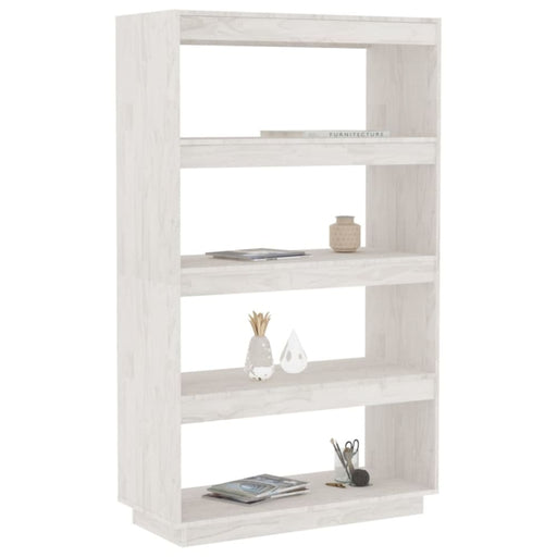 Book Cabinet Room Divider White 80x35x135 Cm Solid Pinewood