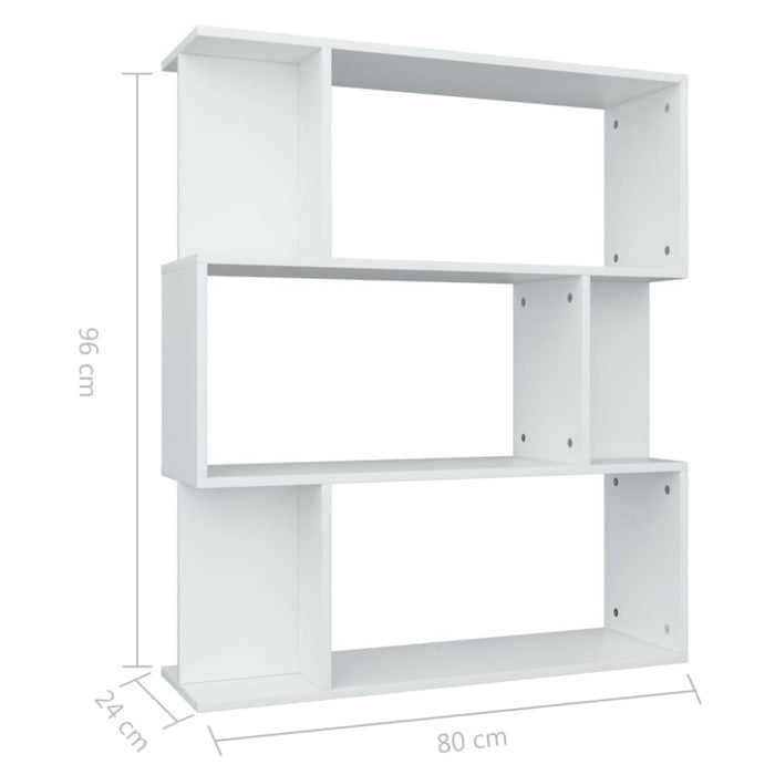 Book Cabinet Room Divider White Chipboard Nbbbno