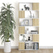Book Cabinet Room Divider White And Sonoma Oak 80x24x186 Cm