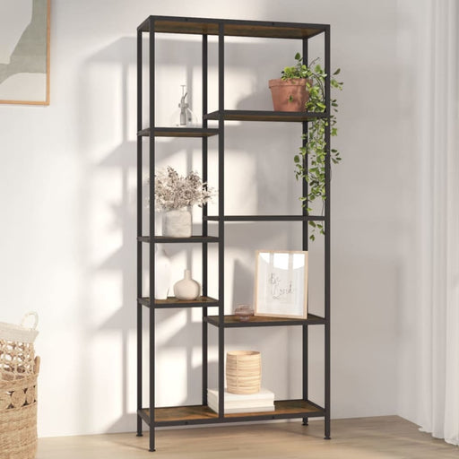 Book Shelf 80x30x180 Cm Steel and Engineered Wood Ttltlb