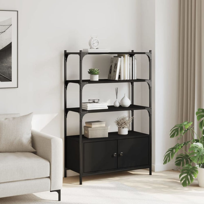 Bookcase 3 - tier Black 70x30x109.5 Cm Engineered Wood