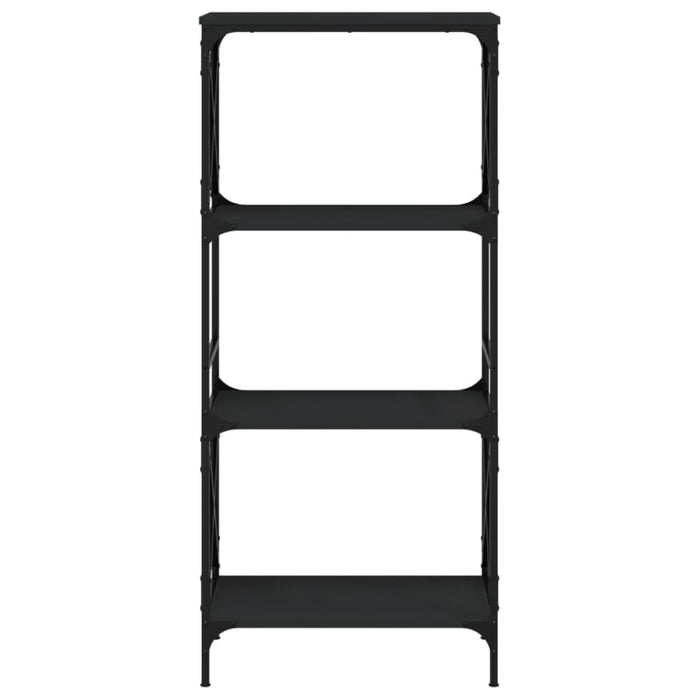 Bookcase 4 - tier Black 59x35x132 Cm Engineered Wood Ntiloi
