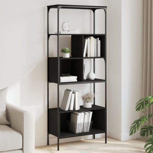 Bookcase 5 - tier Black 76x33x188.5 Cm Engineered Wood