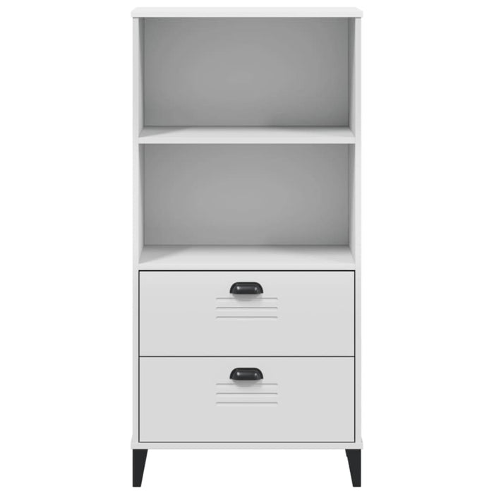 Bookcase Viken White 60x35x123 Cm Solid Wood Pine Tiakai