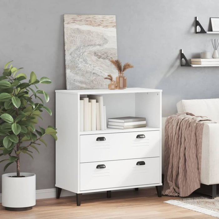 Bookcase Viken White 80x40x90 Cm Solid Wood Pine Tiakaa