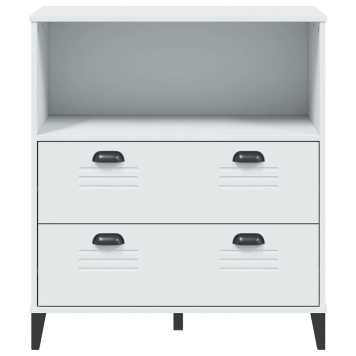 Bookcase Viken White 80x40x90 Cm Solid Wood Pine Tiakaa