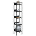 Bookshelf 5 - tier Black 35x30x174 Cm Engineered Wood Ntnnpt