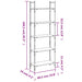 Bookshelf 5 - tier Black 60.5x24x166.5 Cm Engineered Wood