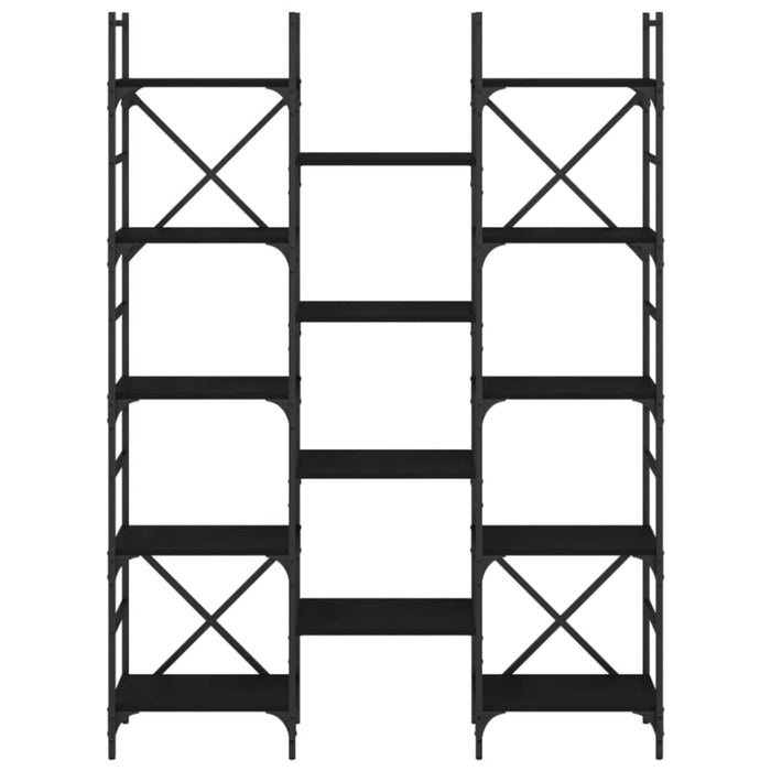 Bookshelf Black 127.5x28.5x172.5 Cm Engineered Wood Ntnnln