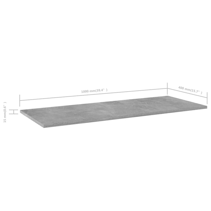 Bookshelf Boards 4 Pcs Concrete Grey 100x40x1.5 Cm