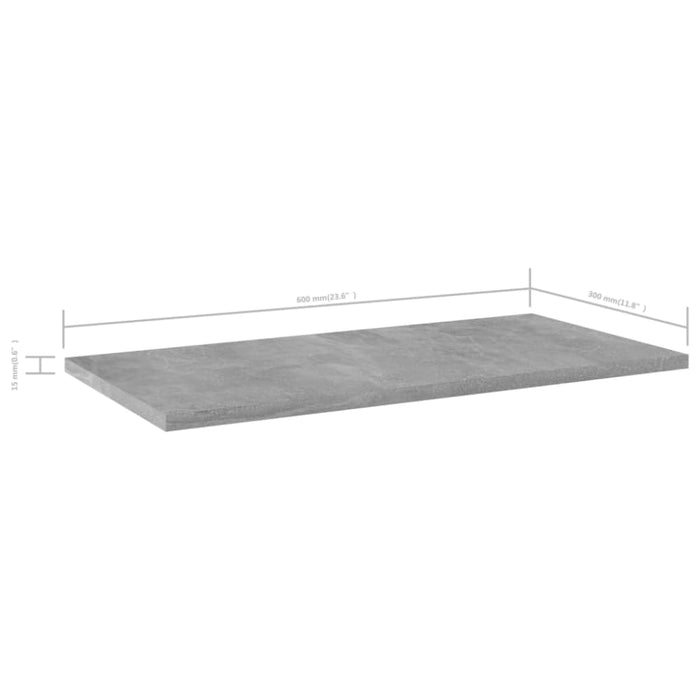 Bookshelf Boards 4 Pcs Concrete Grey 60x30x1.5 Cm Chipboard