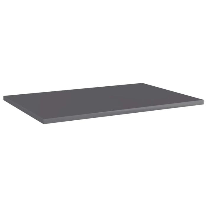 Bookshelf Boards 4 Pcs Glossy Look Grey 60x40x1.5 Cm