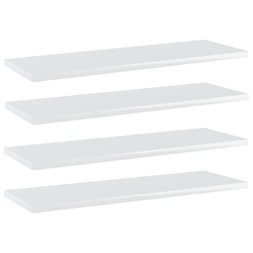 Bookshelf Boards 4 Pcs Glossy Look White 60x20x1.5 Cm