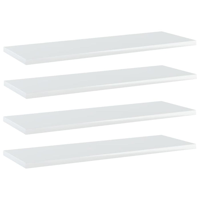 Bookshelf Boards 4 Pcs Glossy Look White 60x20x1.5 Cm