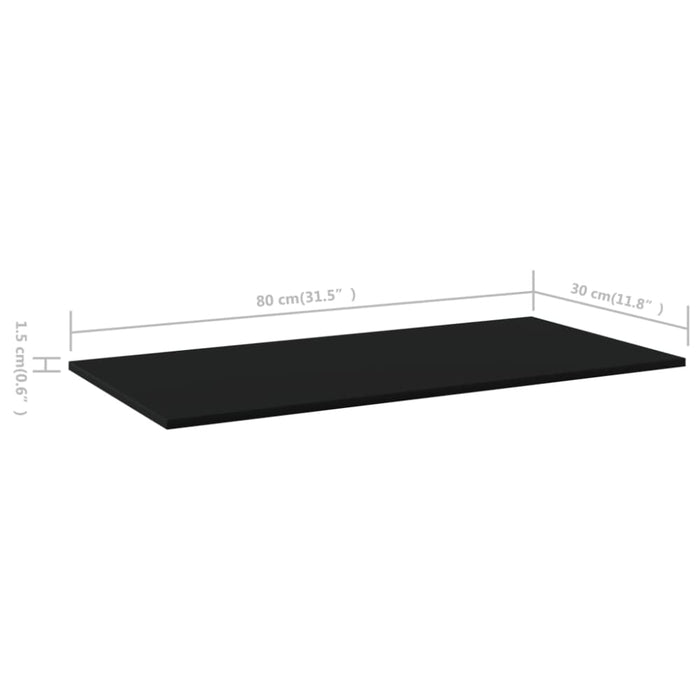 Bookshelf Boards 8 Pcs Black Chipboard Nbptoi