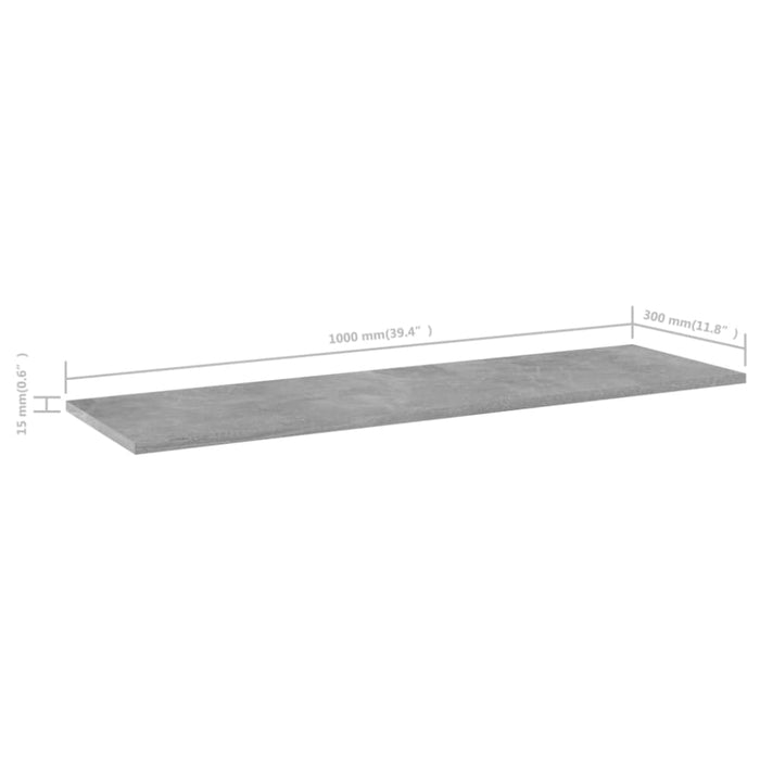 Bookshelf Boards 8 Pcs Concrete Grey 100x30x1.5 Cm