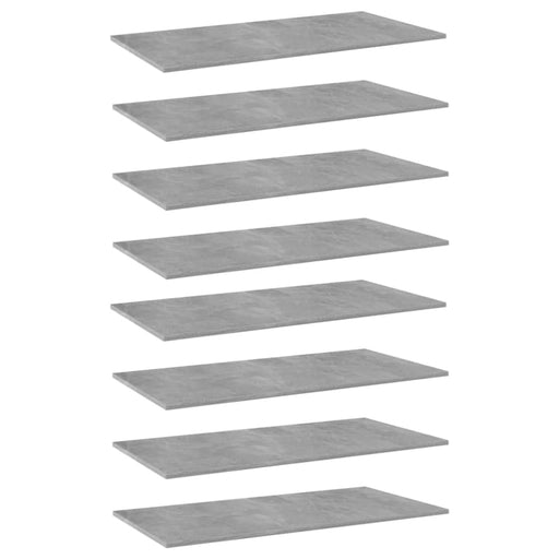 Bookshelf Boards 8 Pcs Concrete Grey 80x30x1.5 Cm Chipboard