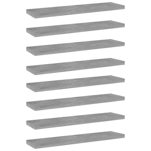 Bookshelf Boards 8 Pcs Concrete Grey Chipboard Nbpoto