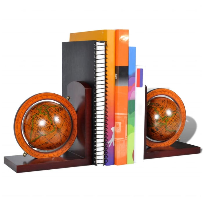Bookstand World Map Globe Bookend Classic a Pair Xabixk