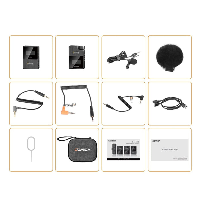 Boomx D2 Wireless Lavalier Microphone Mic 2.4g Hz For Dslr