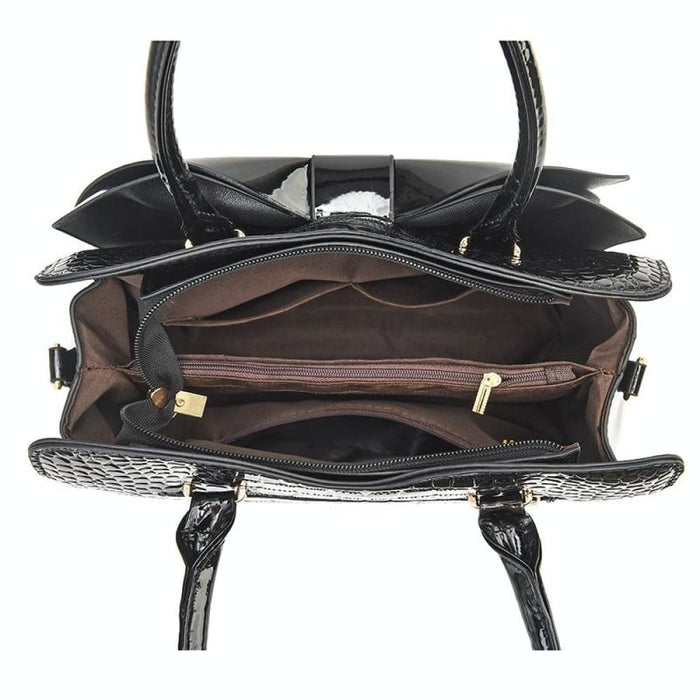Bow Bright Leather Ladies Handbag