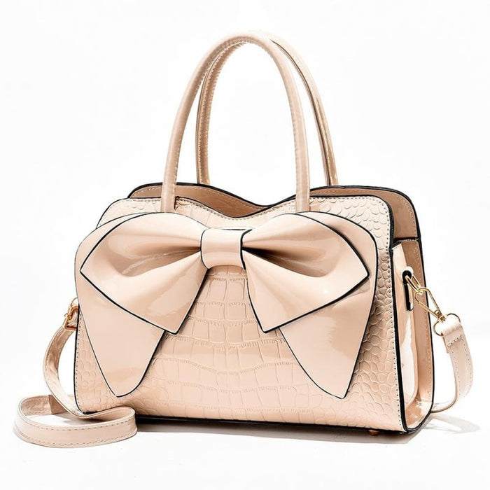Bow Bright Leather Ladies Handbag