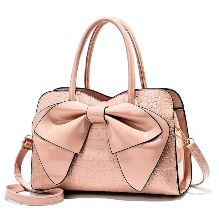 Bow Bright Leather Ladies Handbag