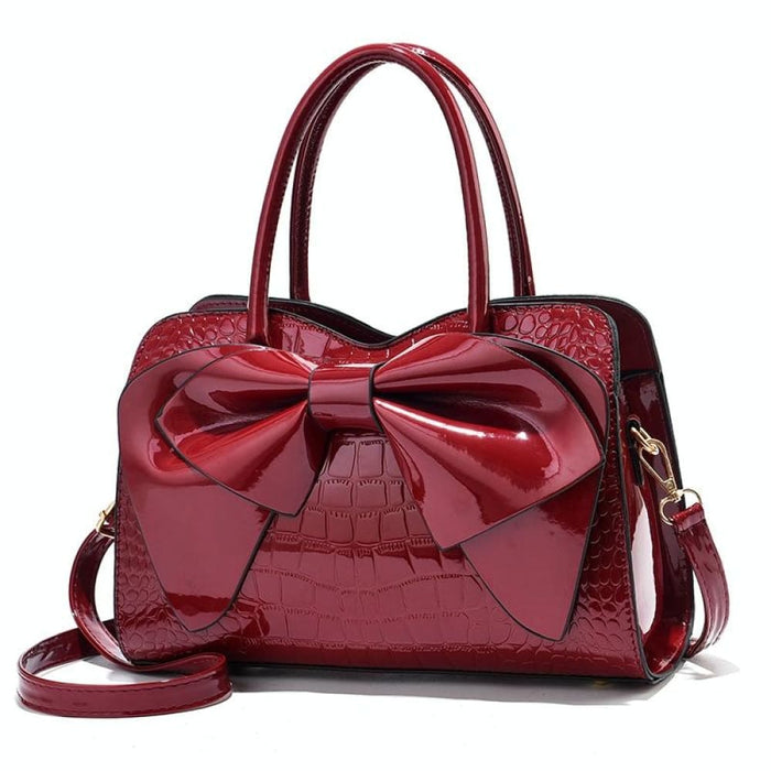 Bow Bright Leather Ladies Handbag