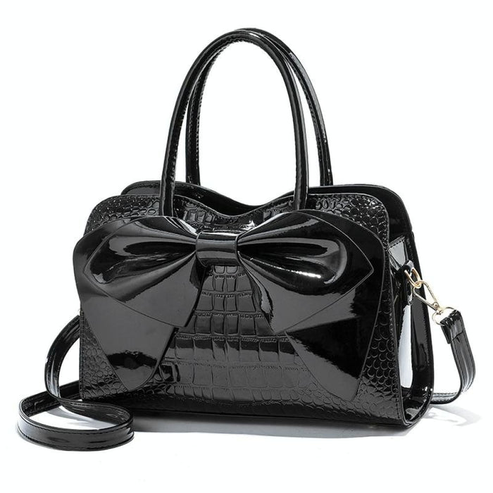 Bow Bright Leather Ladies Handbag