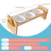 Pet Dog Bowls Elevated Heights Adjustable Bamboo Food