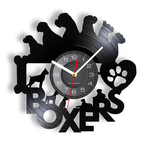 Boxer Dog Vinyl Record Wall Clock