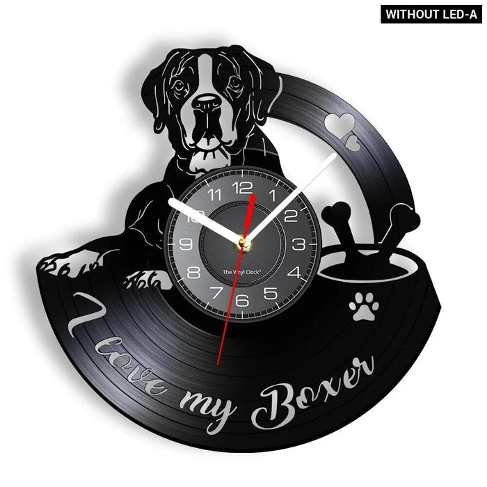 Boxer Dog Vinyl Record Wall Clock