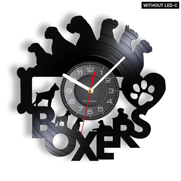Boxer Dog Vinyl Record Wall Clock