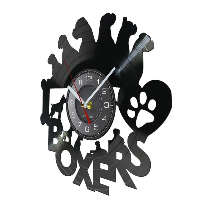 Boxer Dog Vinyl Record Wall Clock